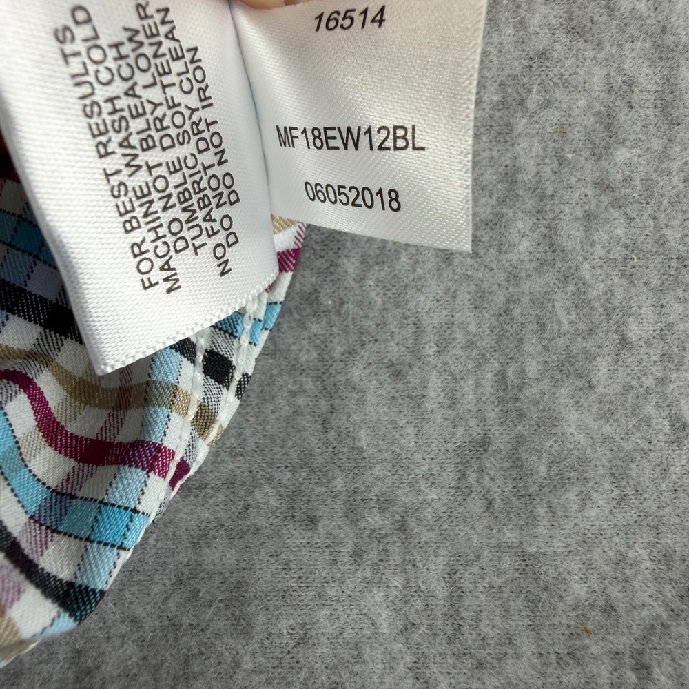 Peter Millar Crown Sport Mens L Blue Purple Check Performance Shirt MF18EW12BL - Picture 8 of 12
